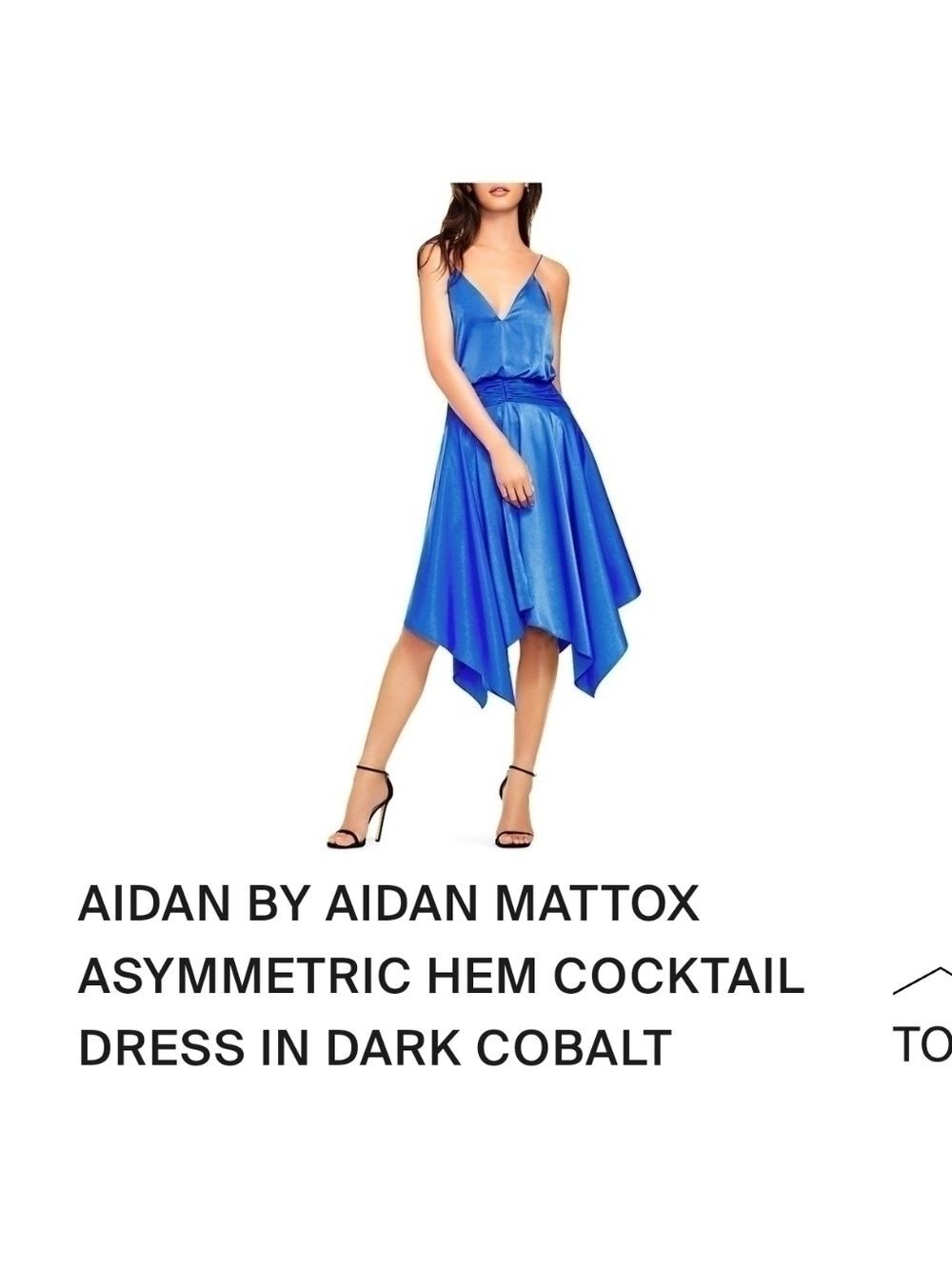 Aidan Mattox Charmeuse Blouson assymetrical handkerchief hem cocktail dress NWT - Picture 7 of 10
